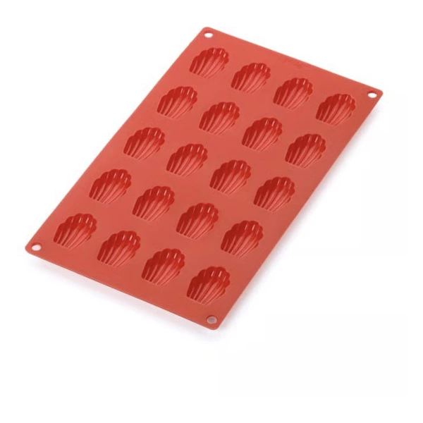 Форма для мини печенья мадлен 20 ячеек Lekue Pastry 10 мл, 4,2х2х1 см, красная, платиновый силикон