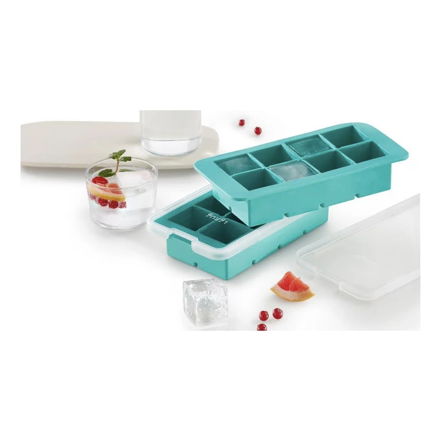 Форма для льда Lekue Ice & Ice creams Кубы XL 4,5х4,5см, 8 шт, силикон, бирюзовая
