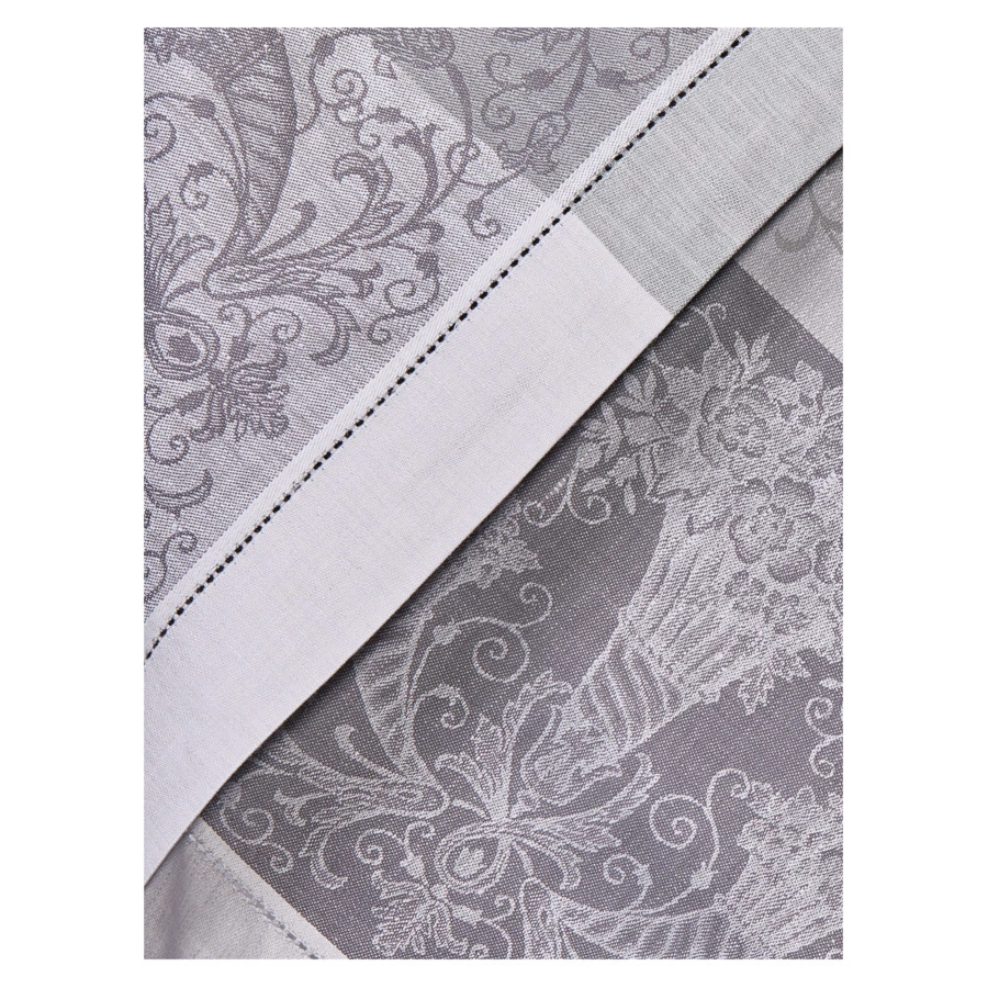 Скатерть квадратная Яковлевский Жаккард Волшебница 178х178 см, полулен, серо-черная