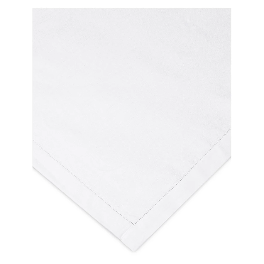 Скатерть прямоугольная Яковлевский Жаккард Шитье 140х220 см, полулен, белая