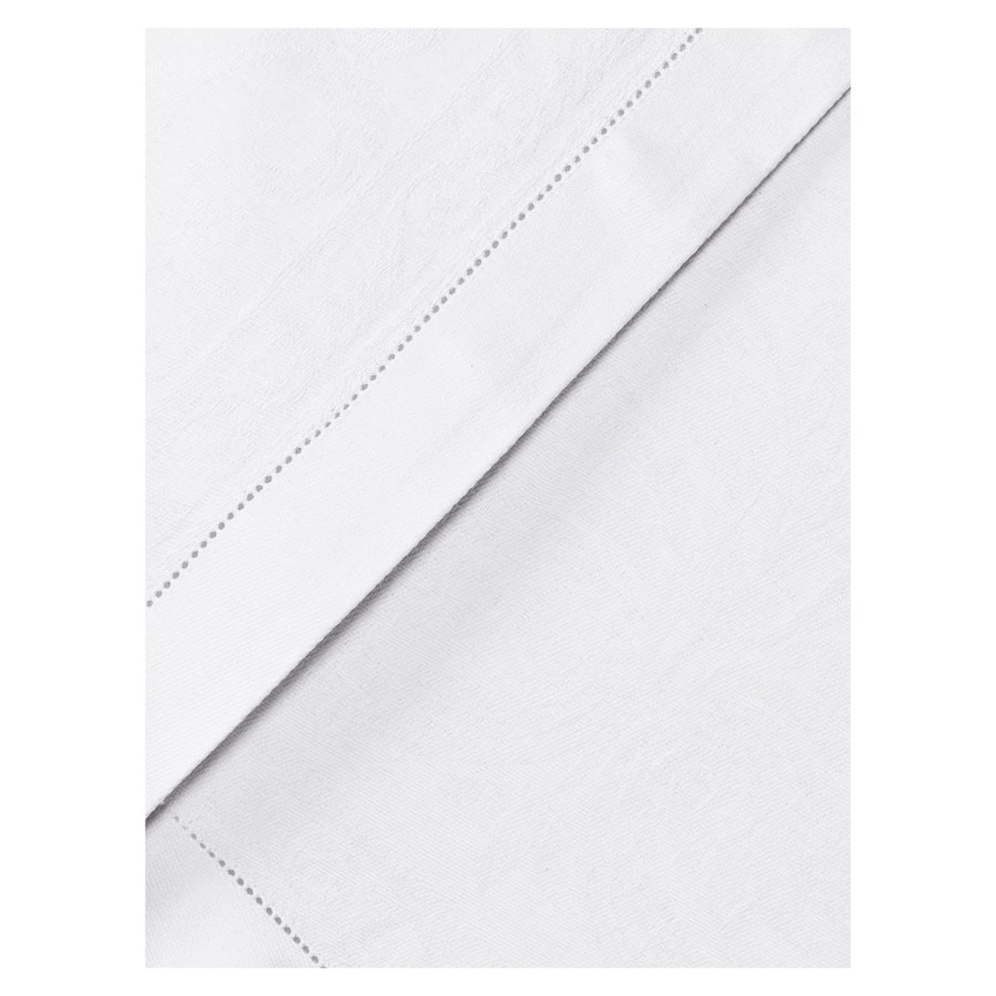 Скатерть прямоугольная Яковлевский Жаккард Шитье 140х220 см, полулен, белая