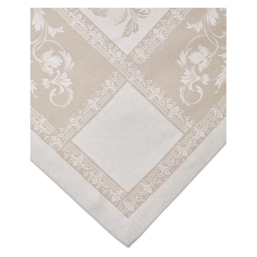 Скатерть прямоугольная Яковлевский Жаккард Ренессанс 140х180 см, полулен, бежевая