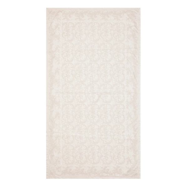 Скатерть прямоугольная Яковлевский Жаккард Кружева 170х310 см, полулен, бежевая