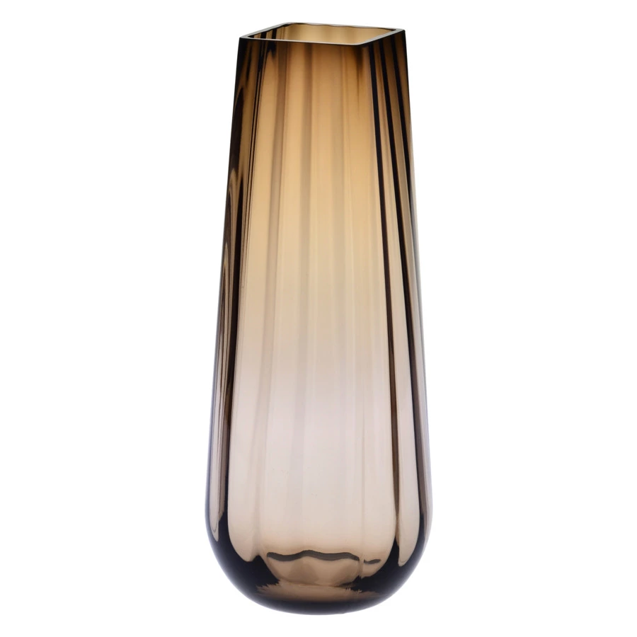 Ваза настольная Krosno 35 см, дымчато-коричневая, стекло
