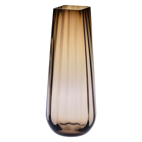 Ваза настольная Krosno 35 см, дымчато-коричневая, стекло