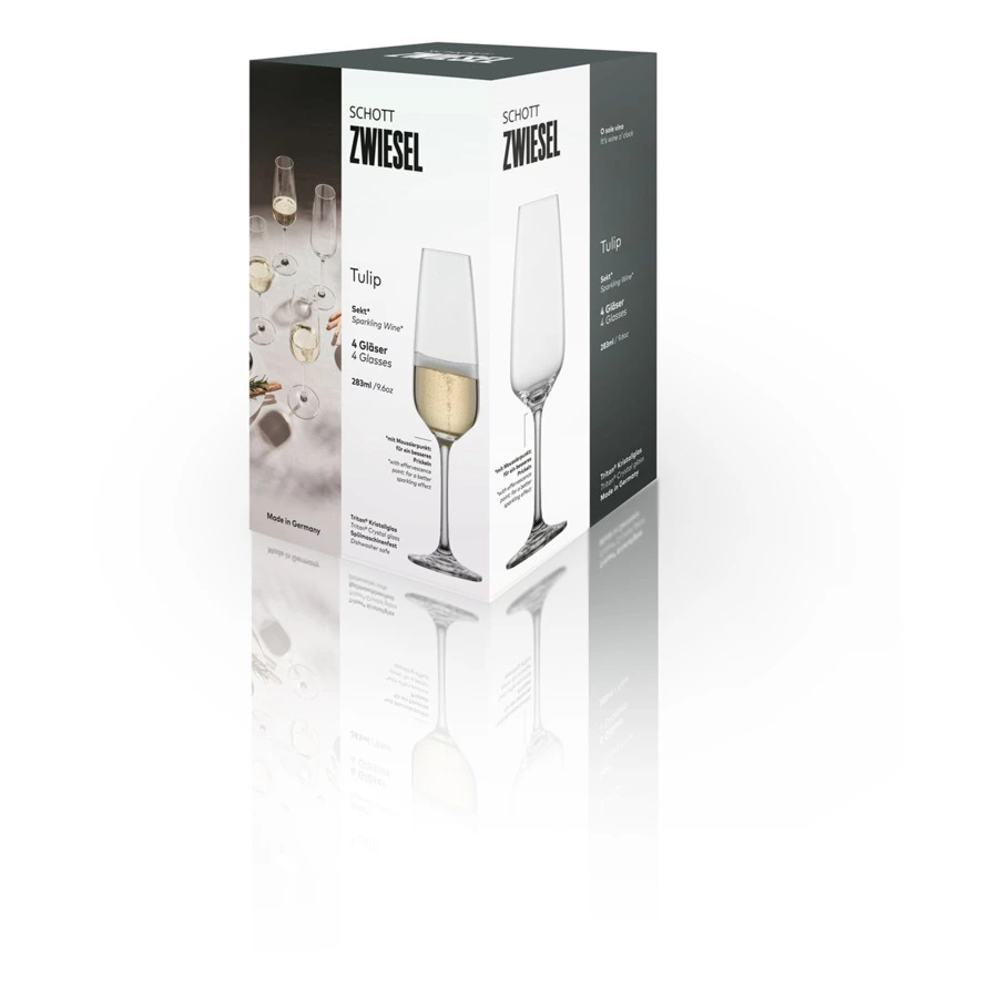 Набор бокалов для для шампанского Schott Zwiesel Tulip Sparkling Wine, 280 мл, 4 шт, хрустальное сте