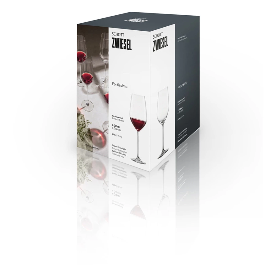 Набор бокалов для красного вина Schott Zwiesel Fortissimo Bordeaux, 630 мл, 4 шт, хрустальное стекло