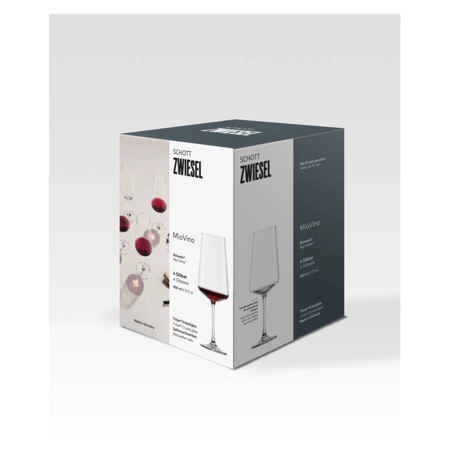 Набор бокалов для красного вина Schott Zwiesel Miovino, 500 мл, 4 шт, хрустальное стекло