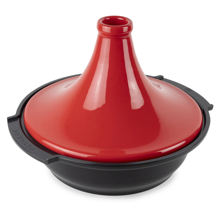 Тажин антипригарный для индукции Peugeot Atlas Red Д33хН23 см, кованый алюминий, крышка керамика, кр