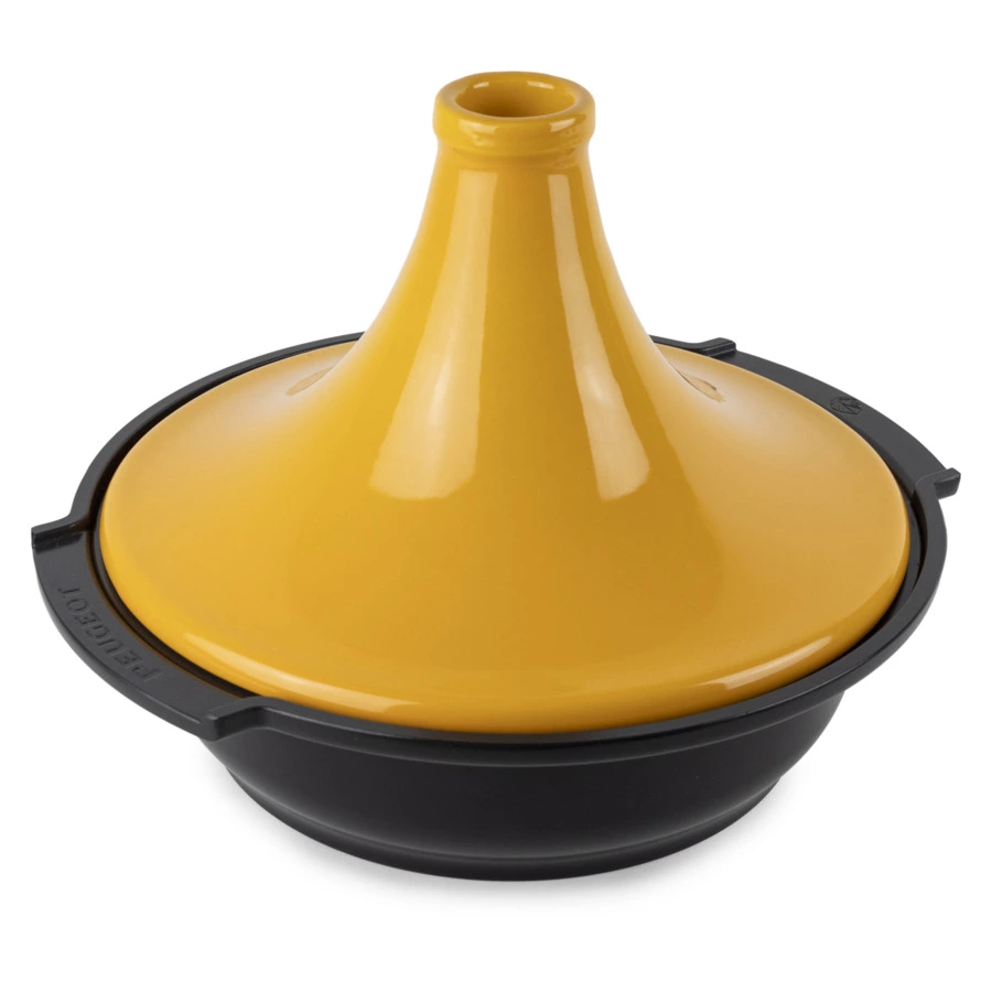 Тажин антипригарный для индукции Peugeot Atlas Yellow Д33хН23 см, кованый алюминий, крышка керамика,