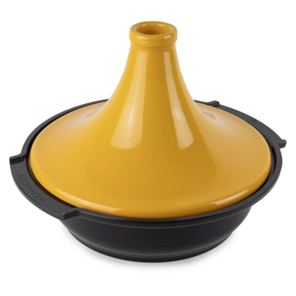 Тажин антипригарный для индукции Peugeot Atlas Yellow Д33хН23 см, кованый алюминий, крышка керамика,