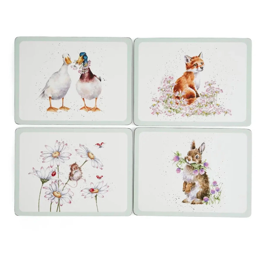 Набор плейсматов Pimpernel Забавная фауна. Дикие цветы Совы 30,5х23х0,58 см, 4 шт, пробка