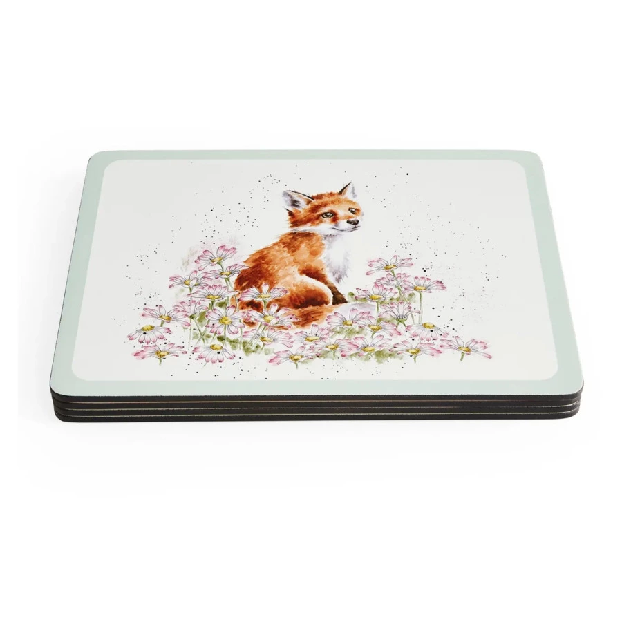 Набор плейсматов Pimpernel Забавная фауна. Дикие цветы Совы 30,5х23х0,58 см, 4 шт, пробка