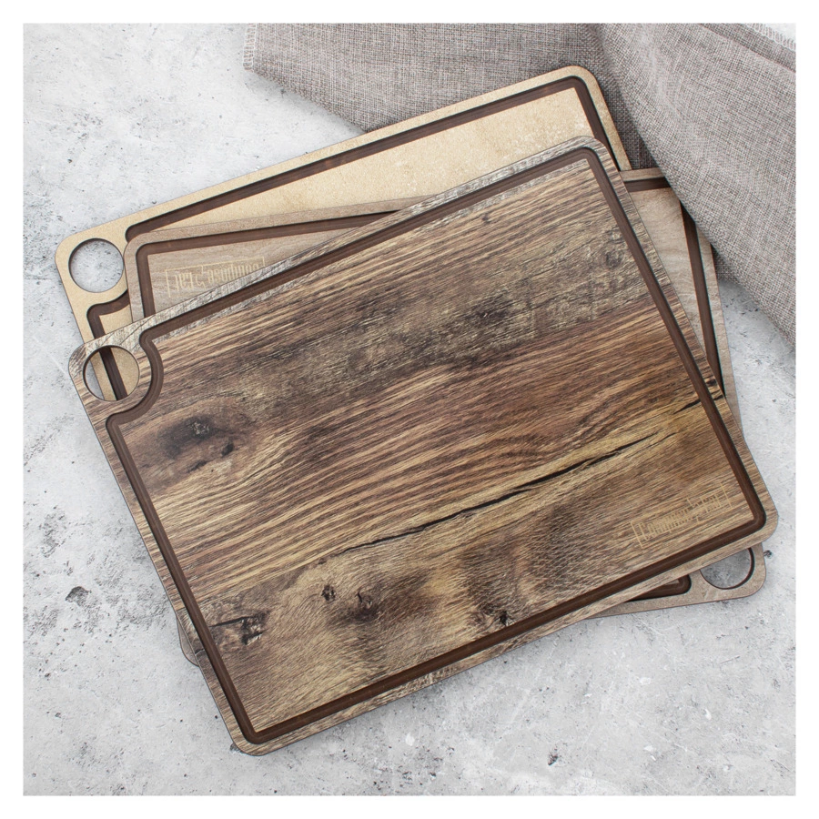 Доска разделочная с желобом ComposeEat ProFashion 32х24 см, композит,  дуб мореный