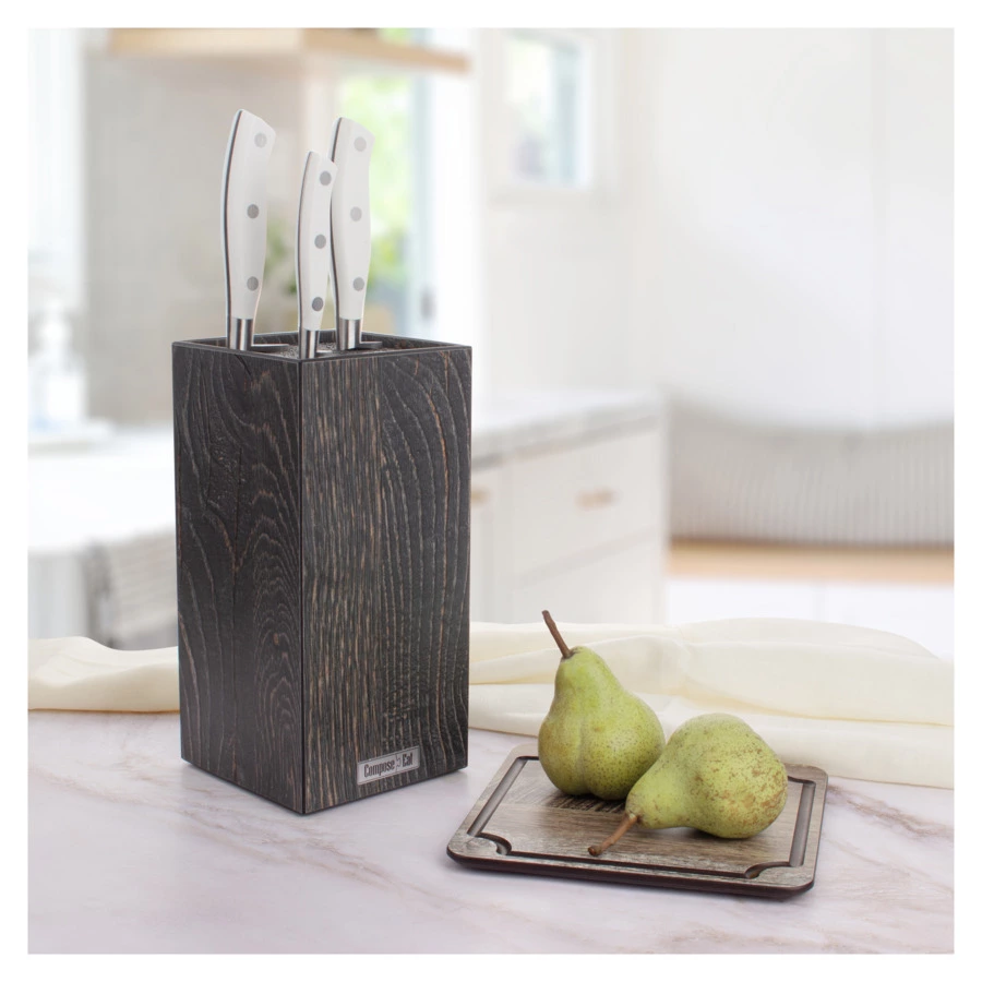Подставка для ножей ComposeEat Elegance 11х11х24 см, композит,  дуб Бренди