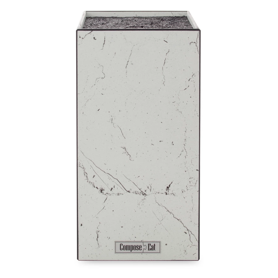 Подставка для ножей ComposeEat Elegance 11х11х24 см, композит, мрамор Бьянко