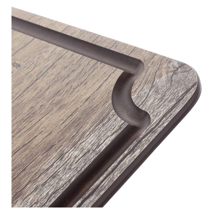 Доска для сервировки и нарезки с желобом ComposeEat Surface 18х18 см, композит, дуб мореный