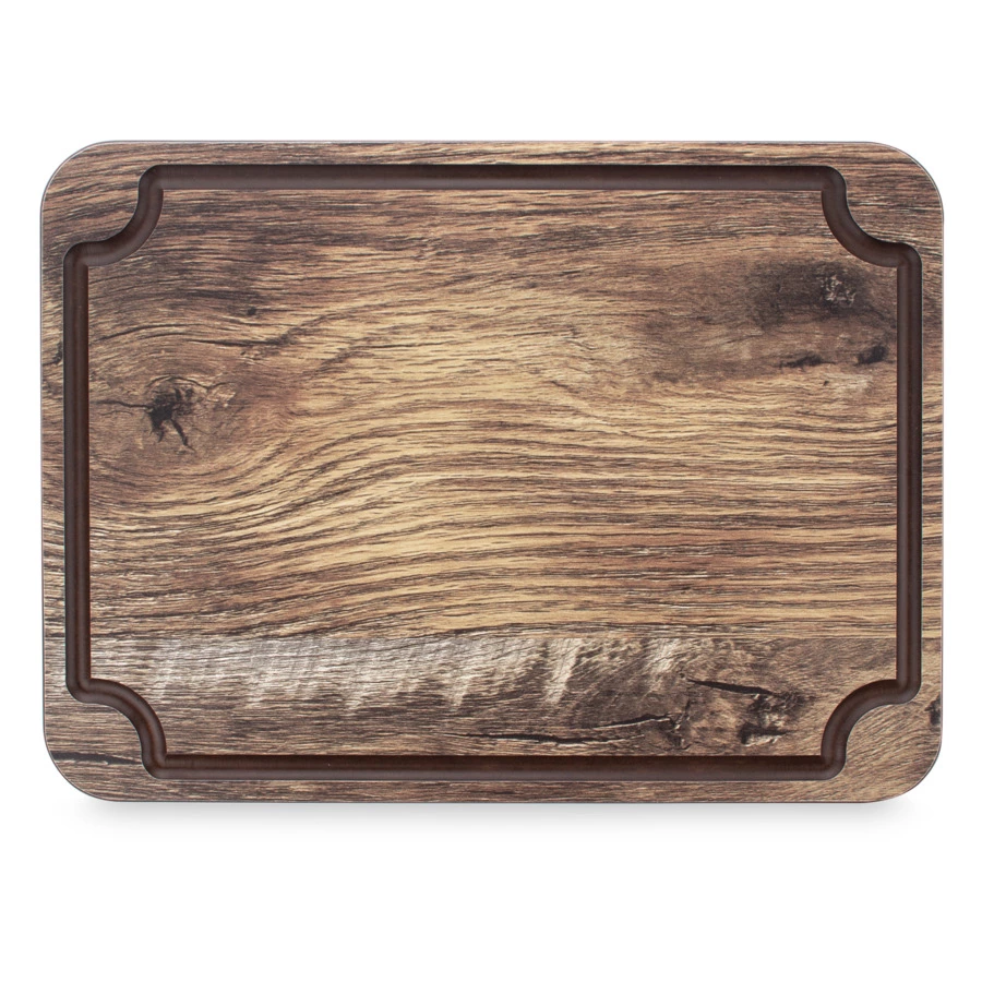 Доска для сервировки и нарезки с желобом ComposeEat Surface 24х18 см, композит, дуб мореный