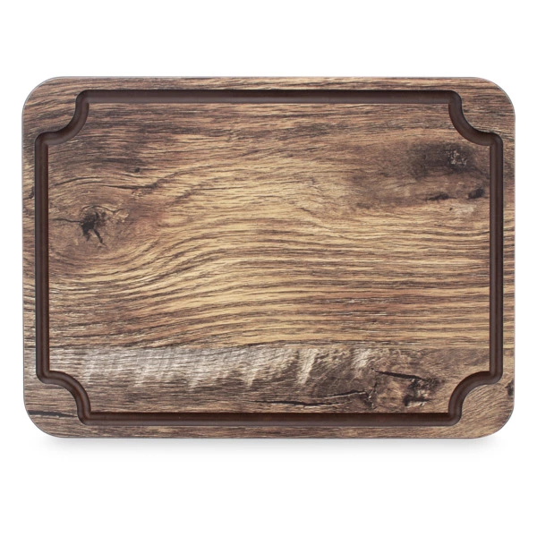 Доска для сервировки и нарезки с желобом ComposeEat Surface 24х18 см, композит, дуб мореный