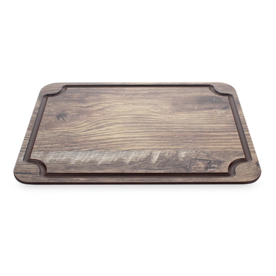 Доска для сервировки и нарезки с желобом ComposeEat Surface 24х18 см, композит, дуб мореный