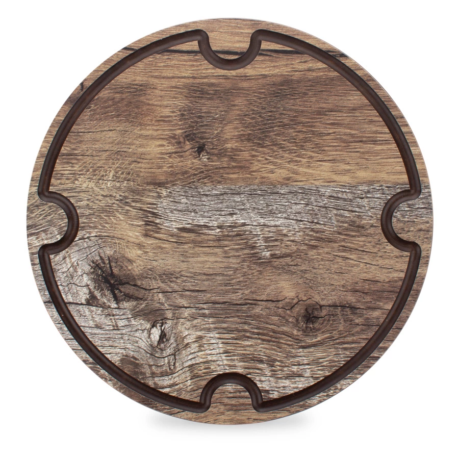 Доска для сервировки и нарезки с желобом ComposeEat Surface D25 см, композит, дуб мореный