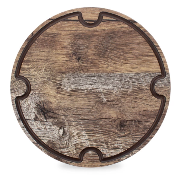 Доска для сервировки и нарезки с желобом ComposeEat Surface D25 см, композит, дуб мореный