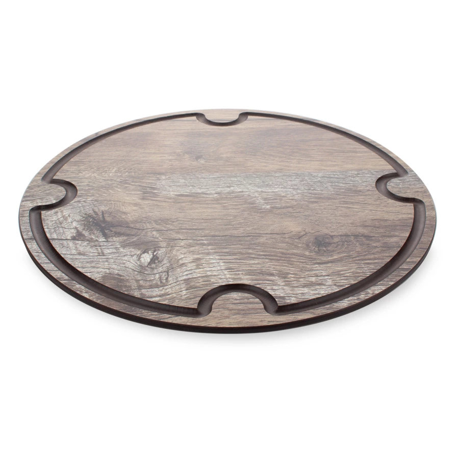 Доска для сервировки и нарезки с желобом ComposeEat Surface D25 см, композит, дуб мореный