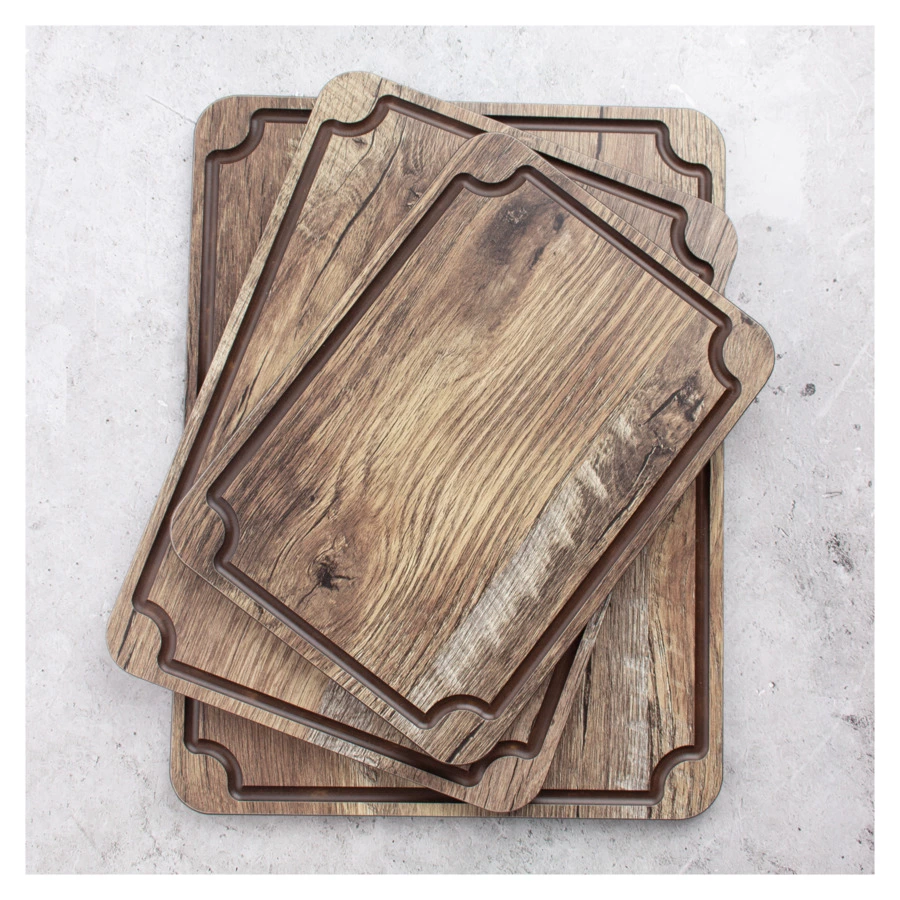 Доска для сервировки и нарезки с желобом ComposeEat Surface 29х20 см, композит, дуб мореный