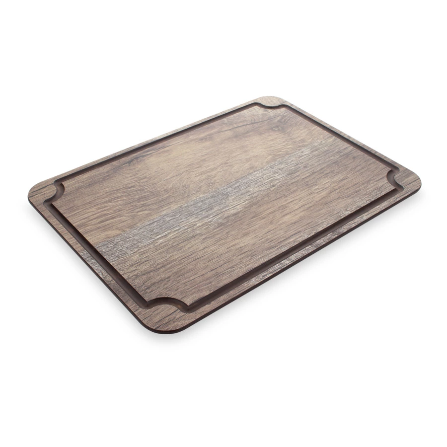 Доска для сервировки и нарезки с желобом ComposeEat Surface 29х20 см, композит, дуб мореный