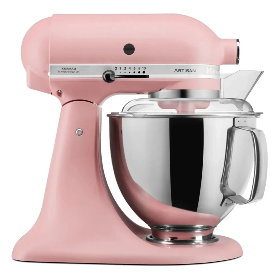 Миксер планетарный KitchenAid Artisan 4.8 л, 4 насадки, экран, 2 чаши, 5KSM175PSEDR, сухая роза