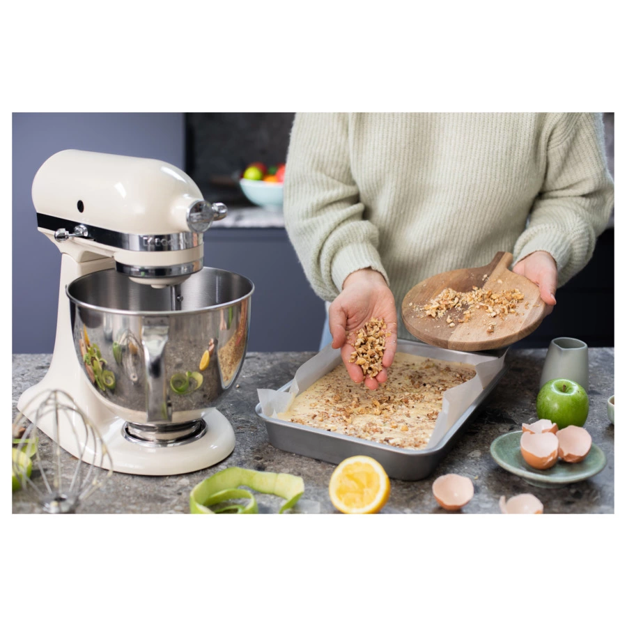 Миксер планетарный KitchenAid Artisan 4.8 л, 3 насадки, экран, чаша 3 л, 5KSM185PSEAC, кремовый