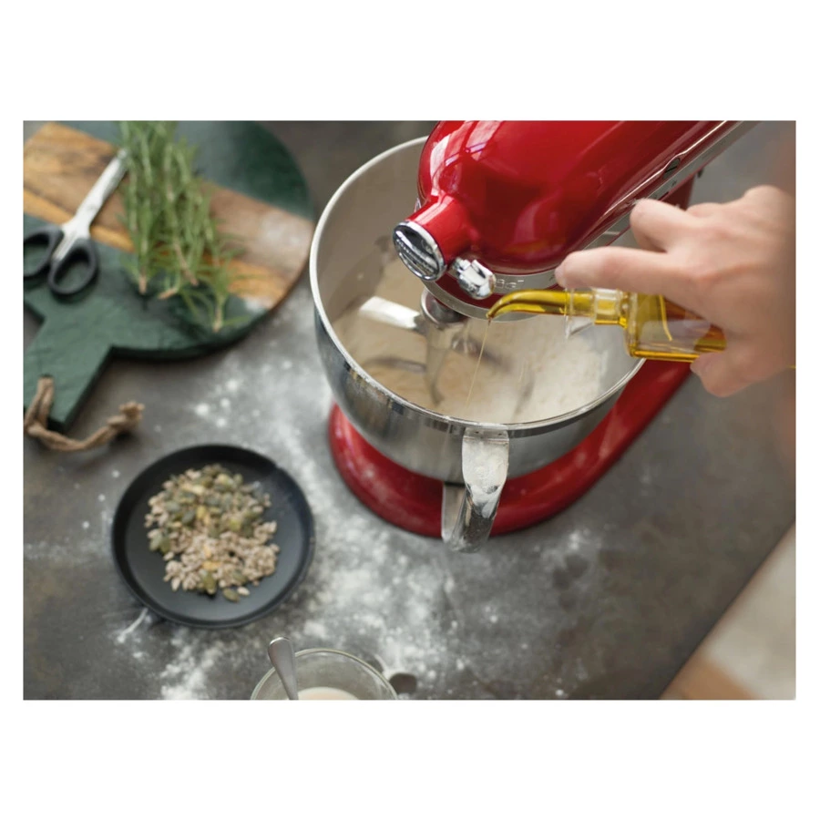 Миксер планетарный KitchenAid Artisan 4.8 л, 3 насадки, экран, чаша 3 л, 5KSM185PSEER, красный