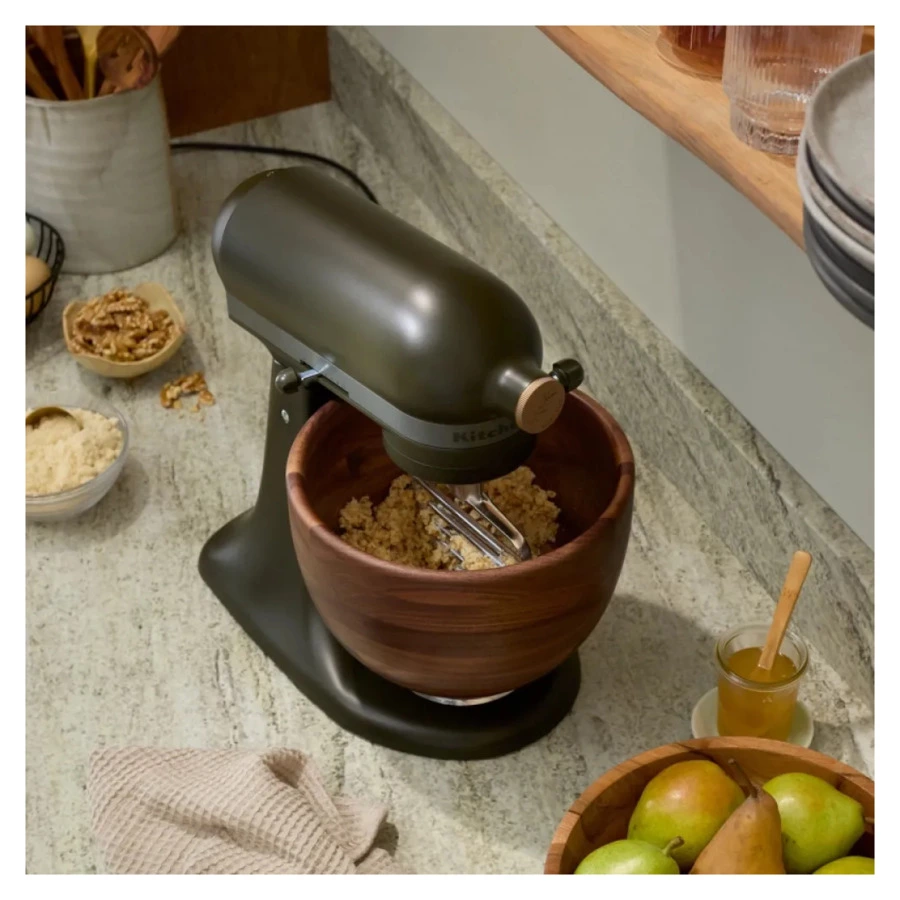 Миксер планетарный KitchenAid Artisan LE Evergreen 4.7 л, чаша из ореха, 5KSM180WSEEG, темно-зеленый