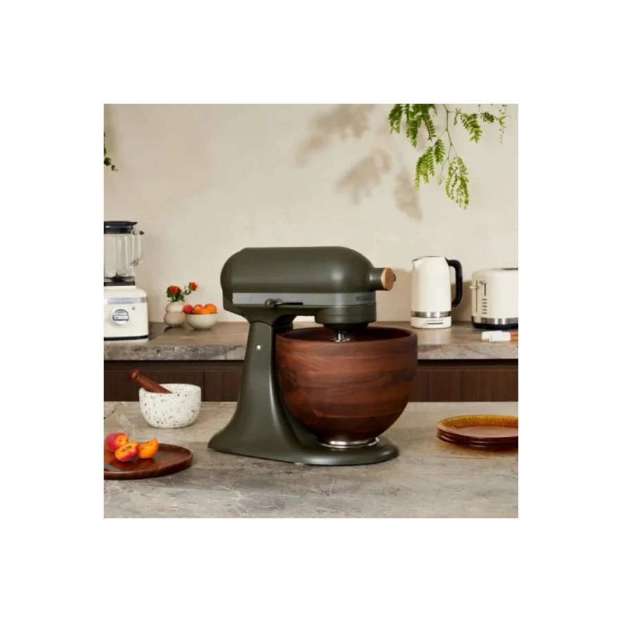Миксер планетарный KitchenAid Artisan LE Evergreen 4.7 л, чаша из ореха, 5KSM180WSEEG, темно-зеленый