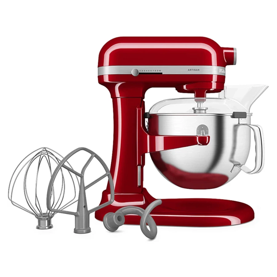 Миксер планетарный KitchenAid Artisan, подъемная чаша 5,6 л, 3 насадки, 5KSM60SPXEER, красный