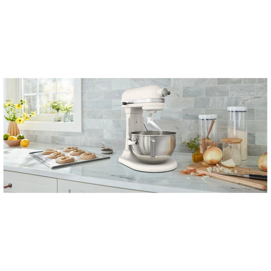 Миксер планетарный с подъемной чашей 5,2 л KitchenAid Heavy Duty 5KSM55SXXEWH, белый