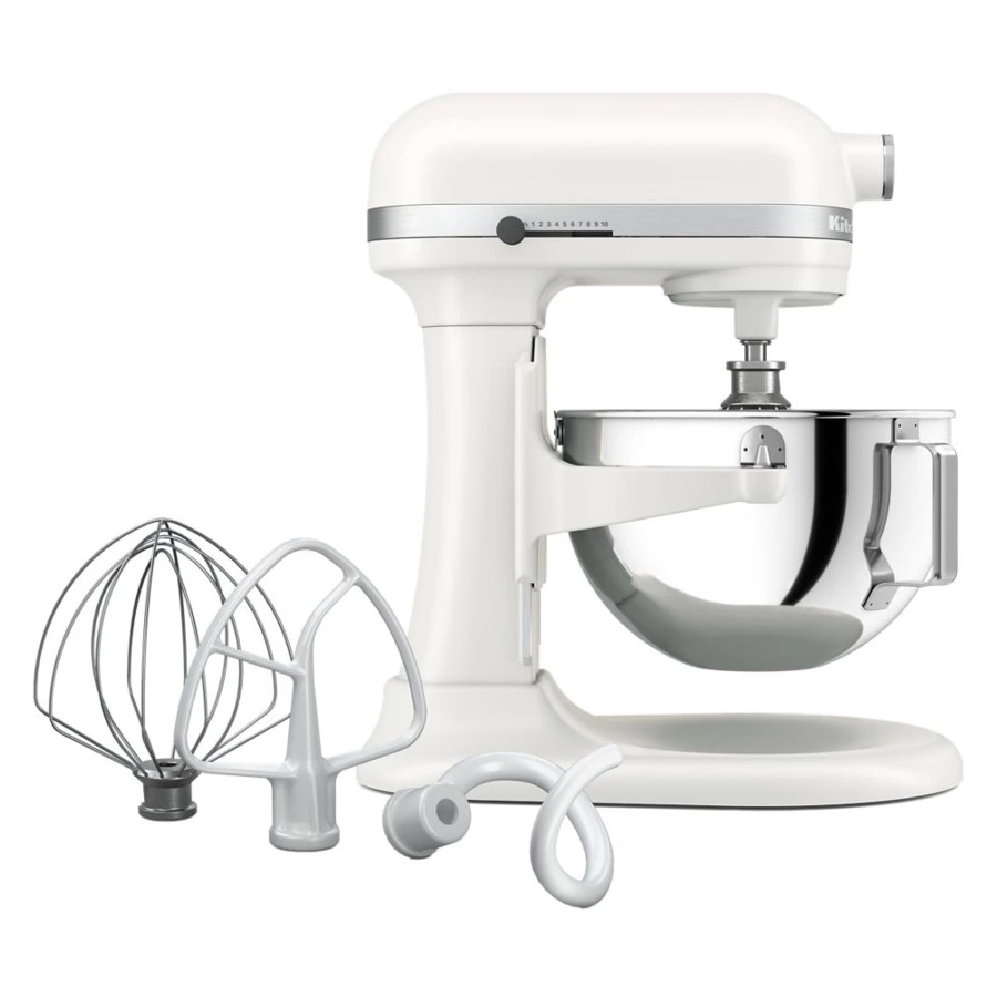 Миксер планетарный с подъемной чашей 5,2 л KitchenAid Heavy Duty 5KSM55SXXEWH, белый