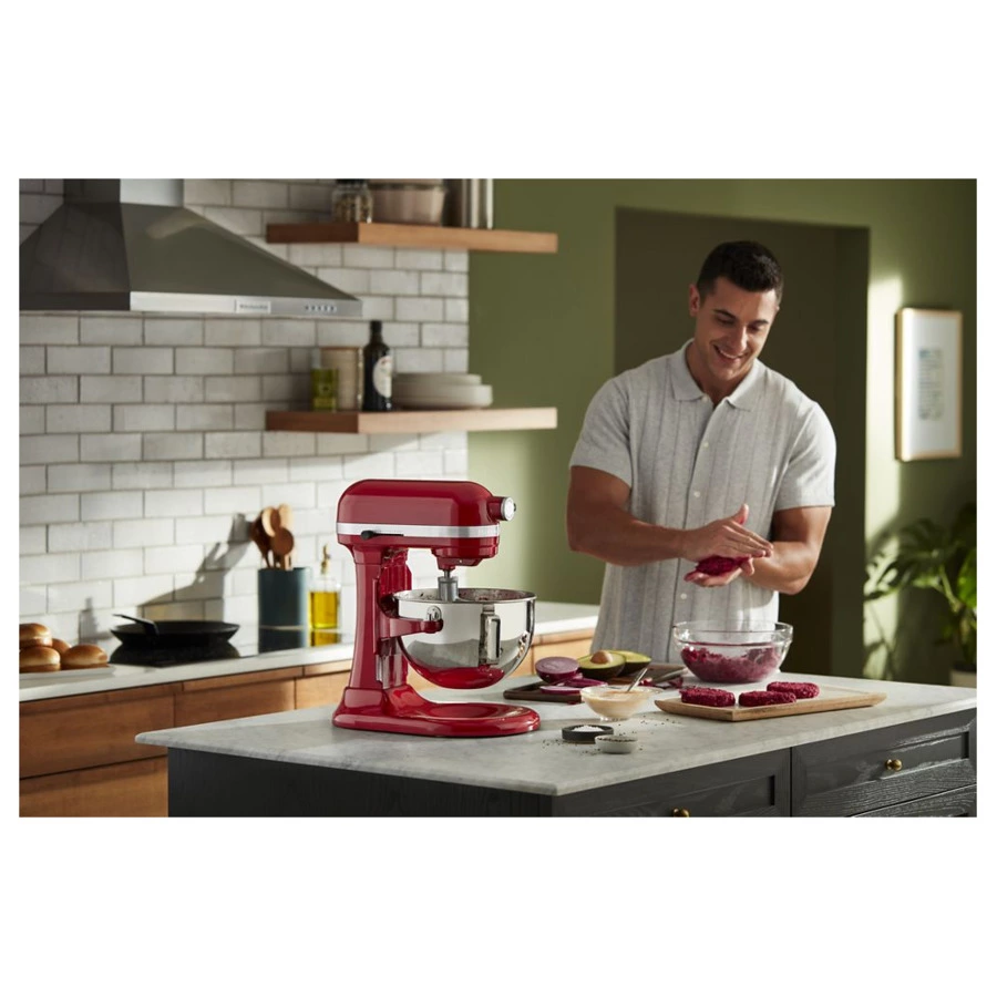 Миксер планетарный с подъемной чашей 5,2 л KitchenAid Heavy Duty 5KSM55SXXEER, красный