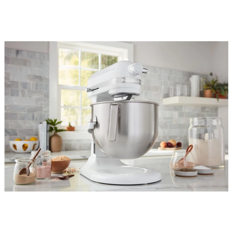 Миксер планетарный с подъемной чашей 6,6 л KitchenAid Heavy Duty 5KSM70JPXEWH, белый