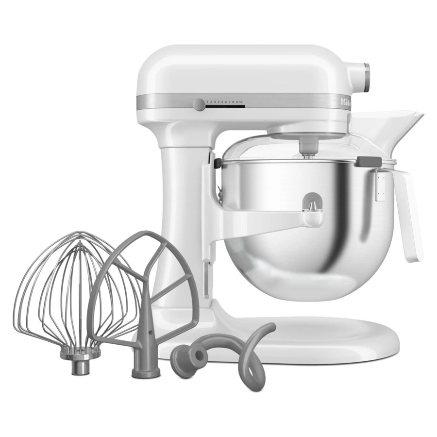 Миксер планетарный с подъемной чашей 6,6 л KitchenAid Heavy Duty 5KSM70JPXEWH, белый