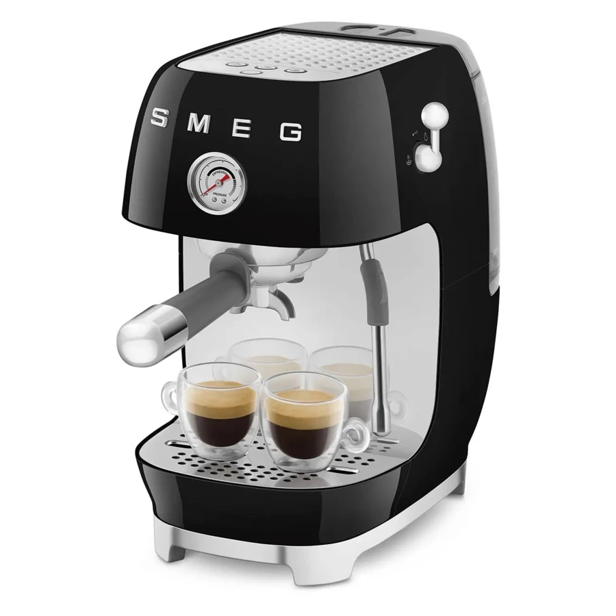 Кофемашина-эспрессо рожковая SMEG ECF03BLEU, литой алюминий, черный