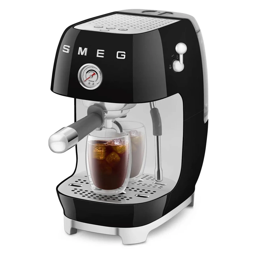 Кофемашина-эспрессо рожковая SMEG ECF03BLEU, литой алюминий, черный