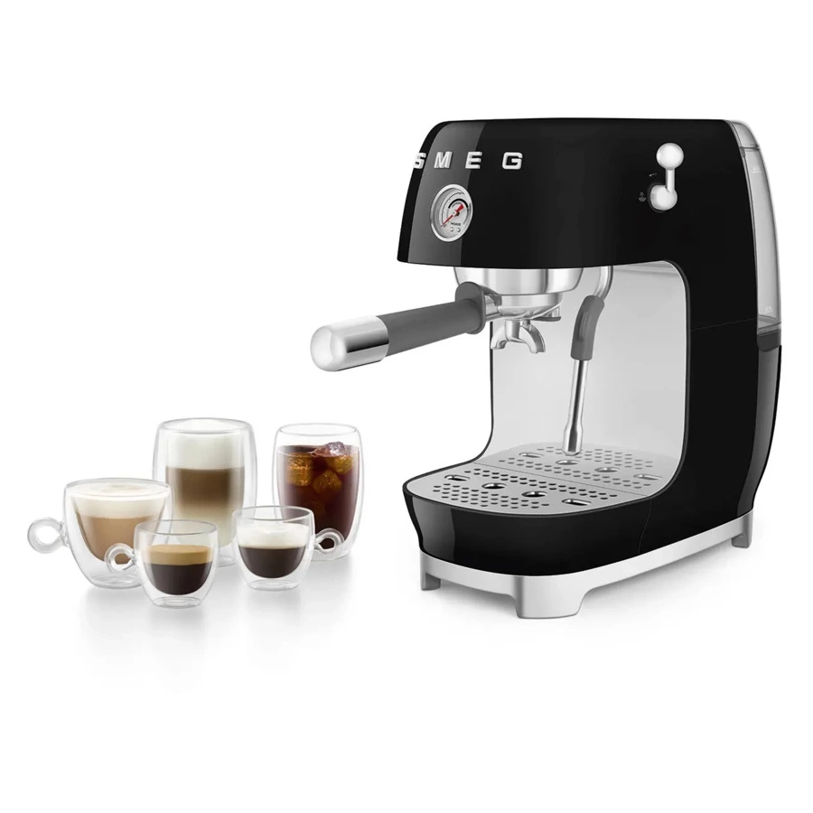 Кофемашина-эспрессо рожковая SMEG ECF03BLEU, литой алюминий, черный