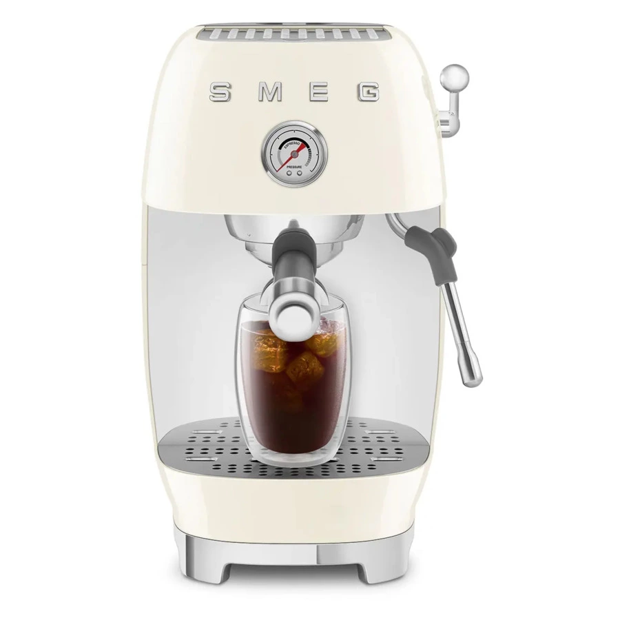 Кофемашина-эспрессо рожковая SMEG ECF03CREU, литой алюминий, кремовая