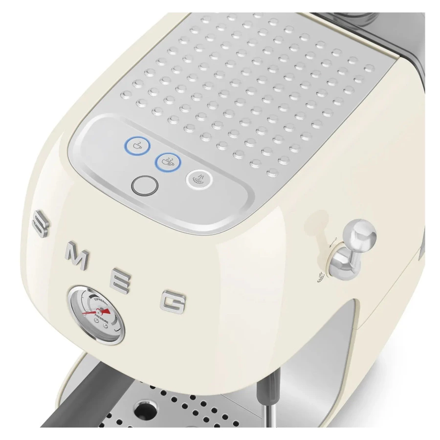 Кофемашина-эспрессо рожковая SMEG ECF03CREU, литой алюминий, кремовая