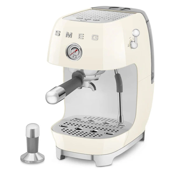 Кофемашина-эспрессо рожковая SMEG ECF03CREU, литой алюминий, кремовая