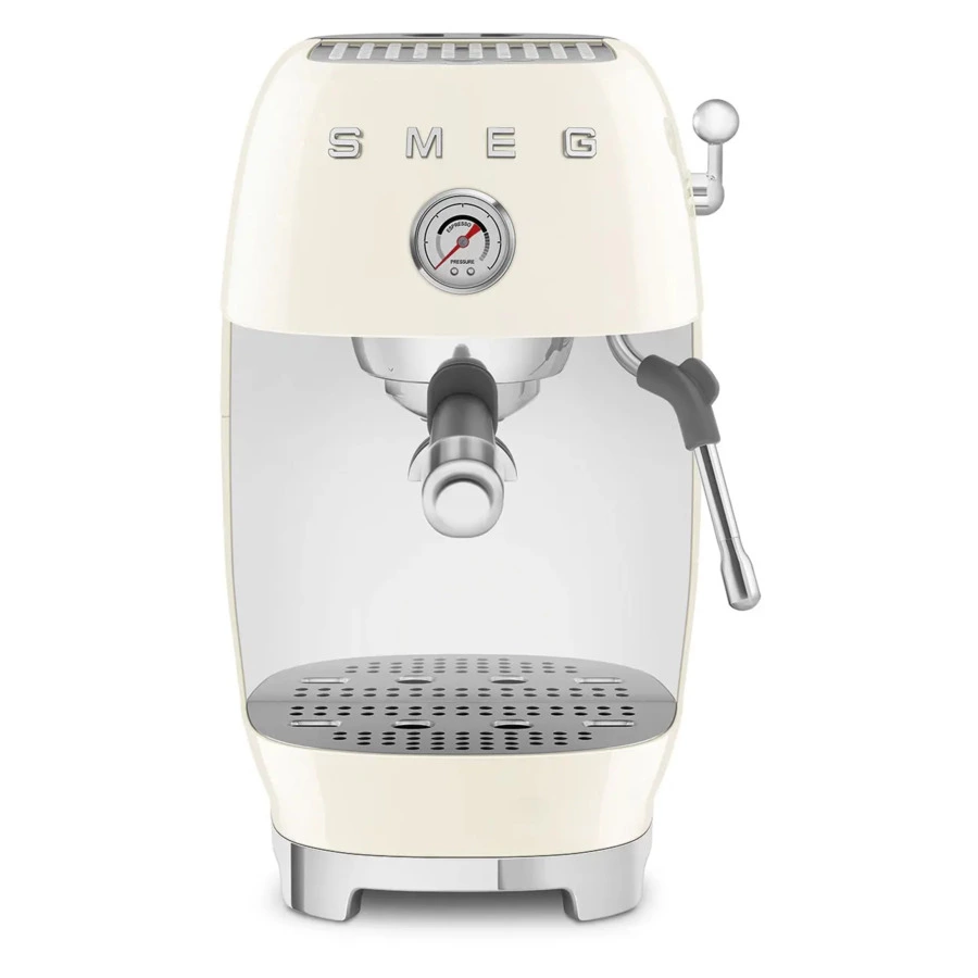 Кофемашина-эспрессо рожковая SMEG ECF03CREU, литой алюминий, кремовая