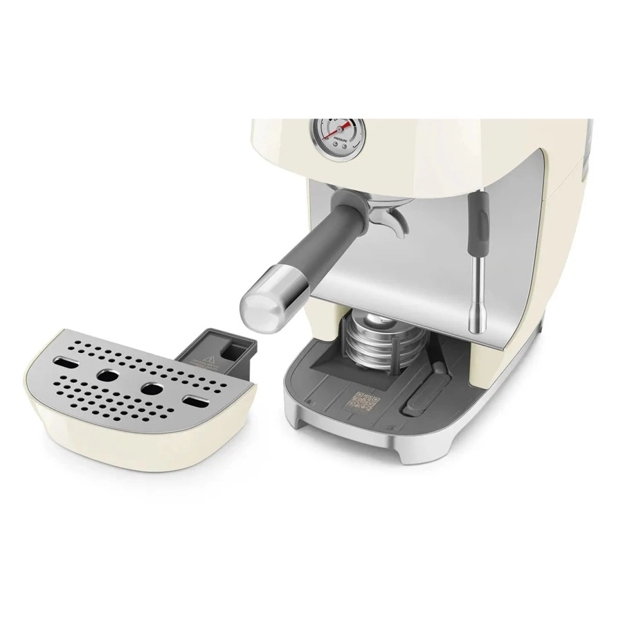 Кофемашина-эспрессо рожковая SMEG ECF03CREU, литой алюминий, кремовая