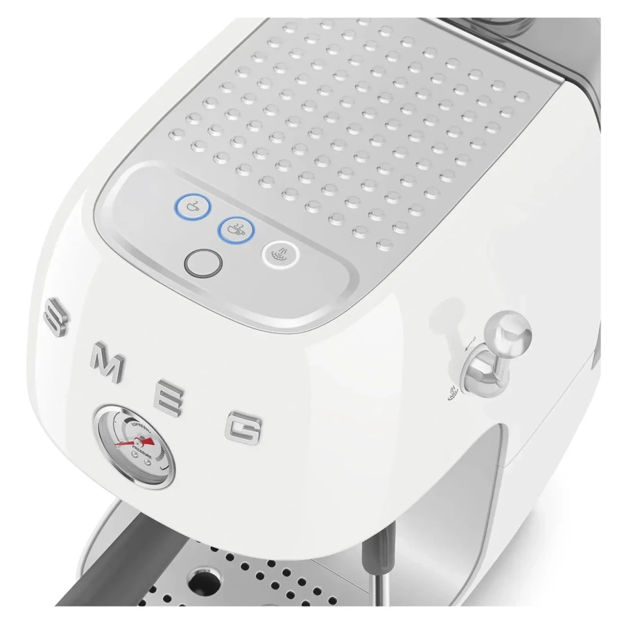 Кофемашина-эспрессо рожковая SMEG ECF03WHEU, литой алюминий, белая