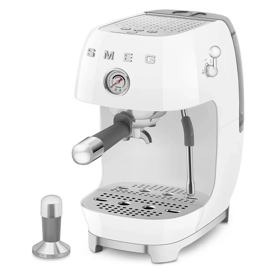 Кофемашина-эспрессо рожковая SMEG ECF03WHEU, литой алюминий, белая